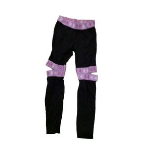 Kappa Leggings XS Purple Black Cutouts
